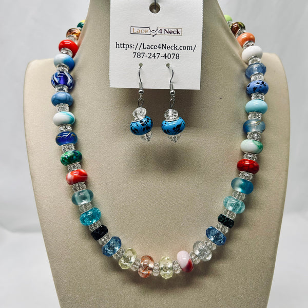 “Egle,” Acrylic and Glass necklace