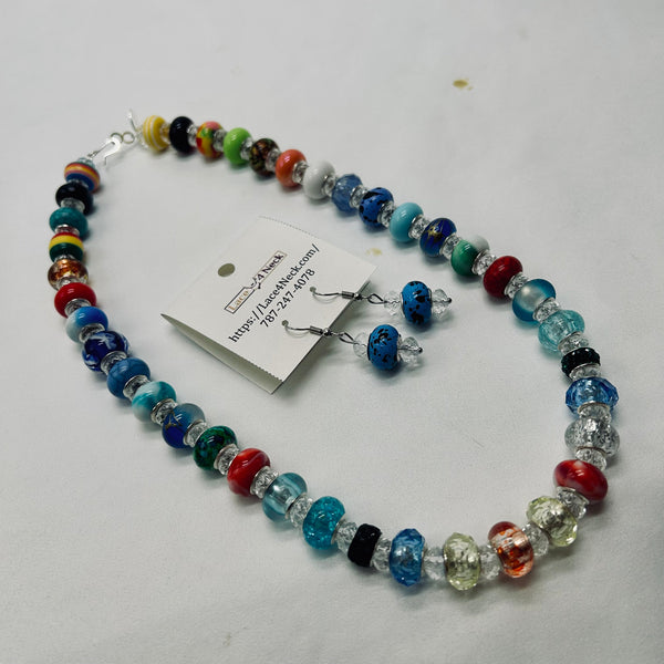 “Egle,” Acrylic and Glass necklace