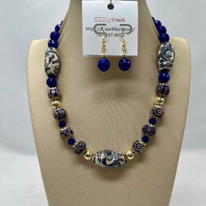 “Tangyuan”, Clay, Hematite & Porcelain necklace