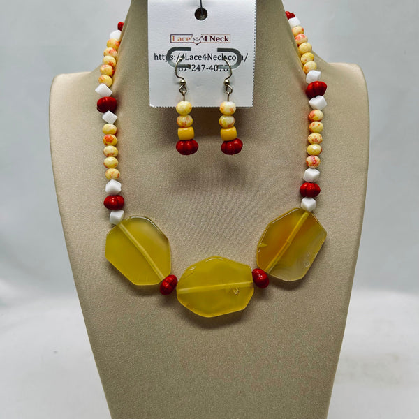 “Enchanted”, Agate, Glass & Magnesite necklace