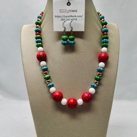 “Equitat”, Howlite & Jade necklace
