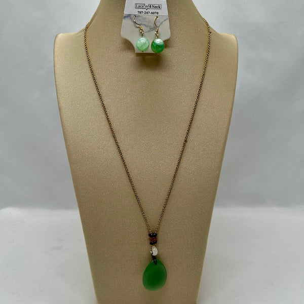 “Eterno”, Green Jade Chain Set