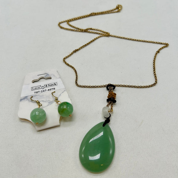 “Eterno”, Green Jade Chain Set