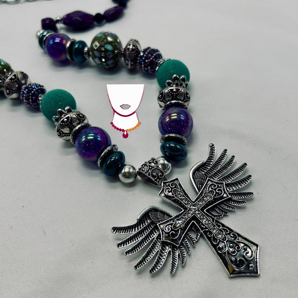 “Extreme,” Mixed Beads Long necklace