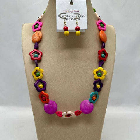 “Floralia”, Multicolor Howlite necklace