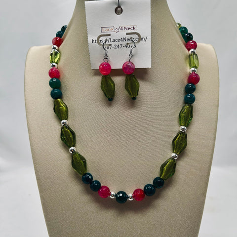 “Forest”, Agate & Glass necklace