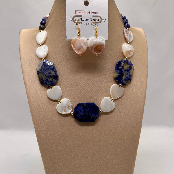 “Frances”, Shell & Sodalite necklace