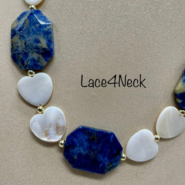 “Frances”, Shell & Sodalite necklace