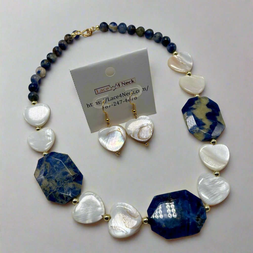 “Frances”, Shell & Sodalite necklace