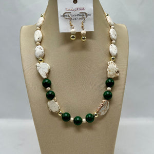 “Green River”, Fossil & Magnesite necklace