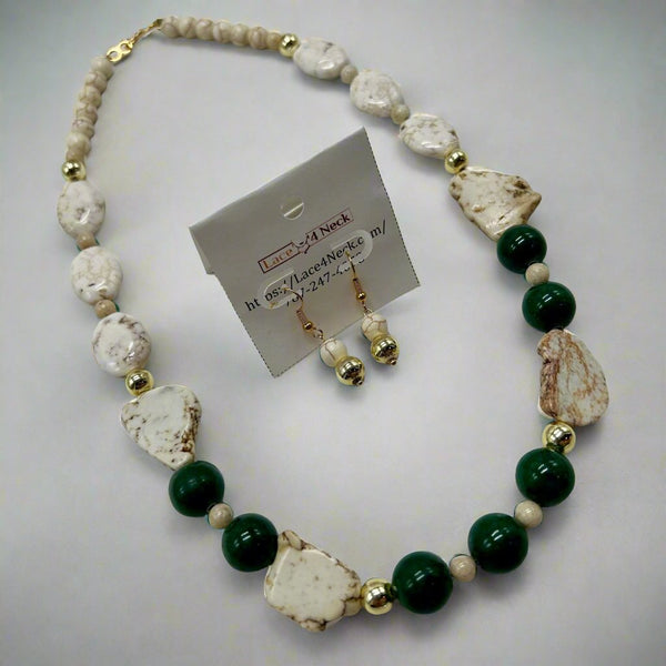 “Green River”, Fossil & Magnesite necklace