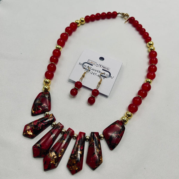 “Harmony,” Bronzite, Imperial Jasper & Hematite necklace