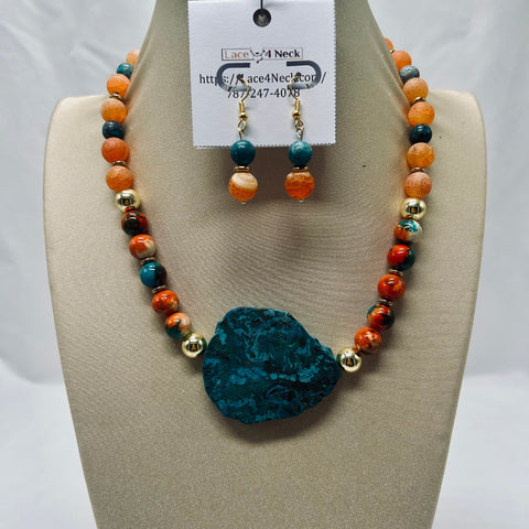 “High Seas,” Agate, Composite Howlite & Ocean Jasper necklace