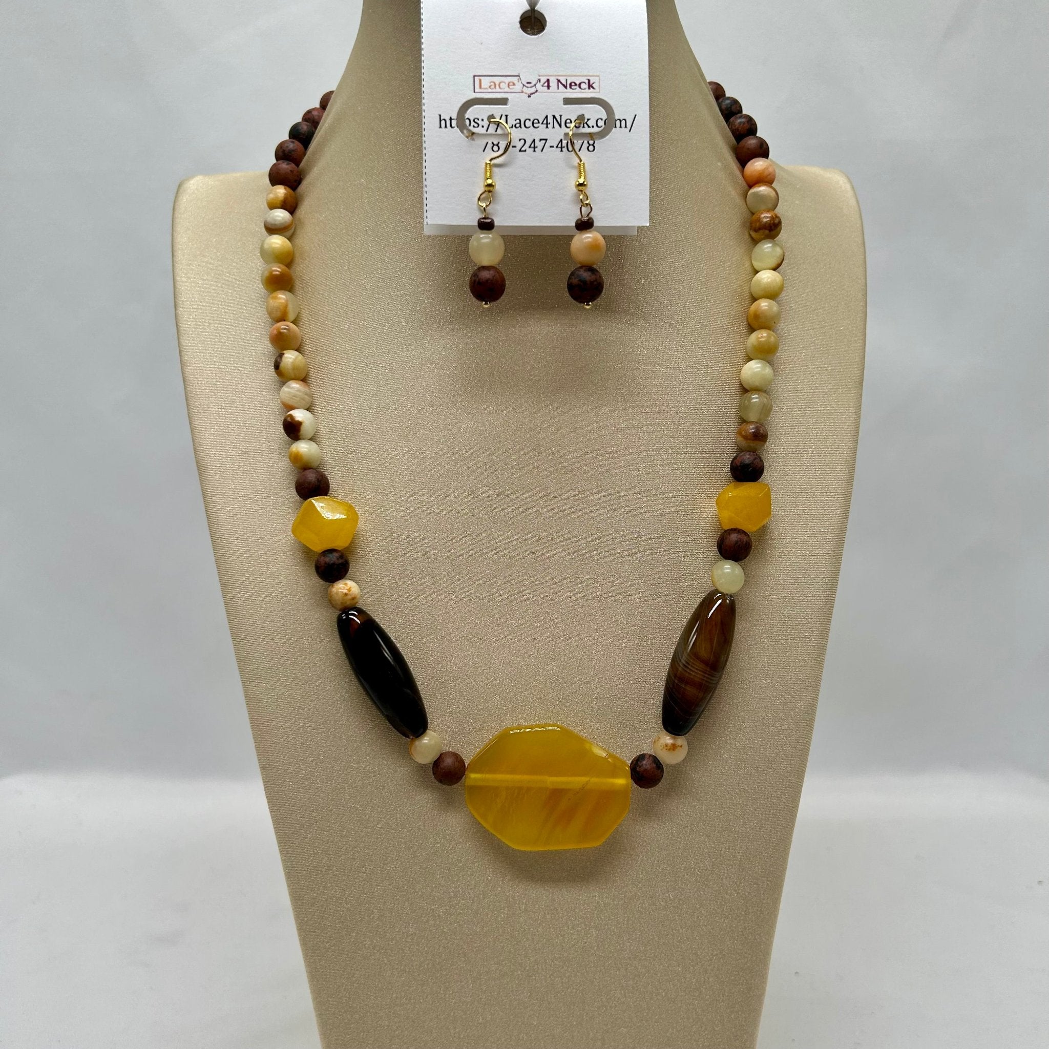 “Honey”, Agate, Jasper & Sardonyx necklace