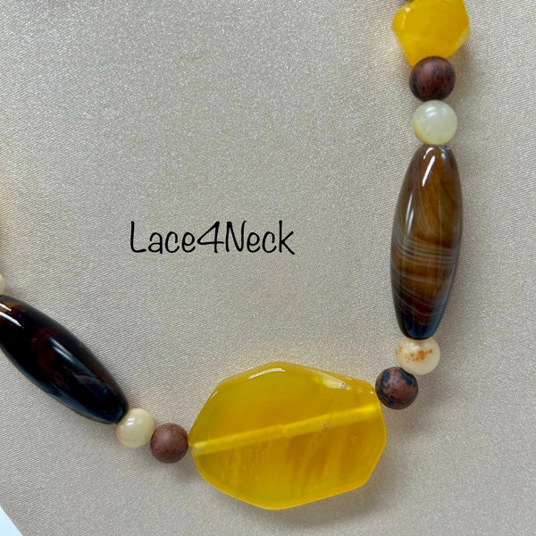 “Honey”, Agate, Jasper & Sardonyx necklace