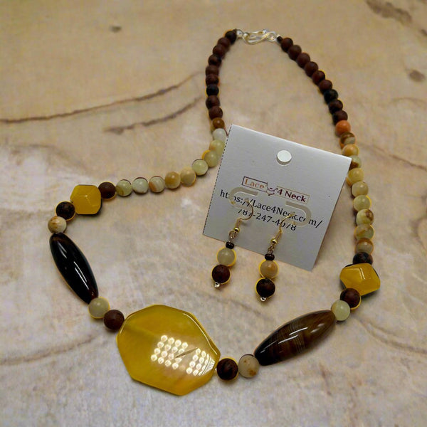 “Honey”, Agate, Jasper & Sardonyx necklace