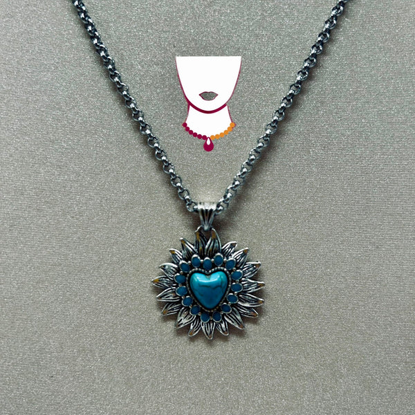 Howlite Flower Heart chain set