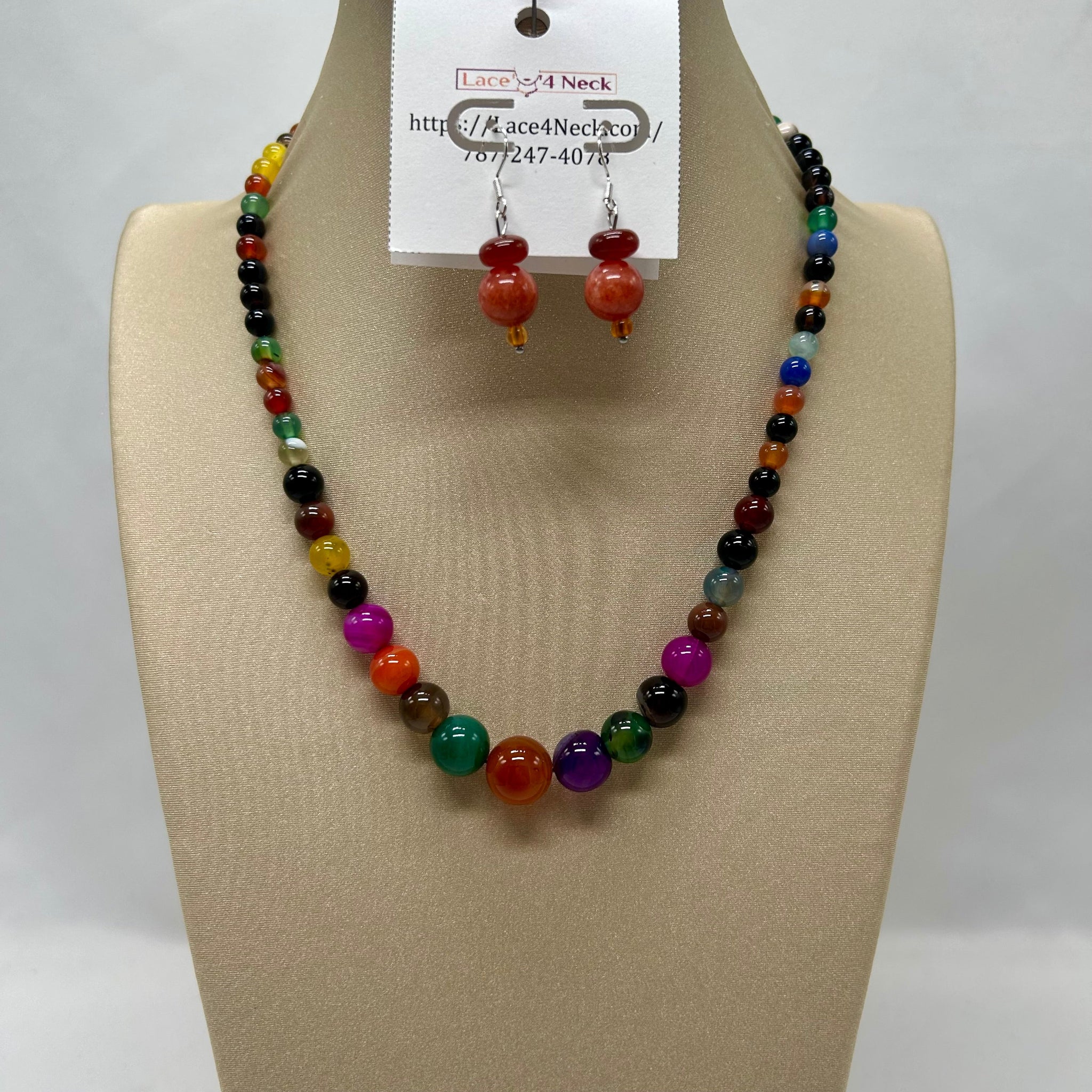 “Huikau”, Mixed Agate necklace