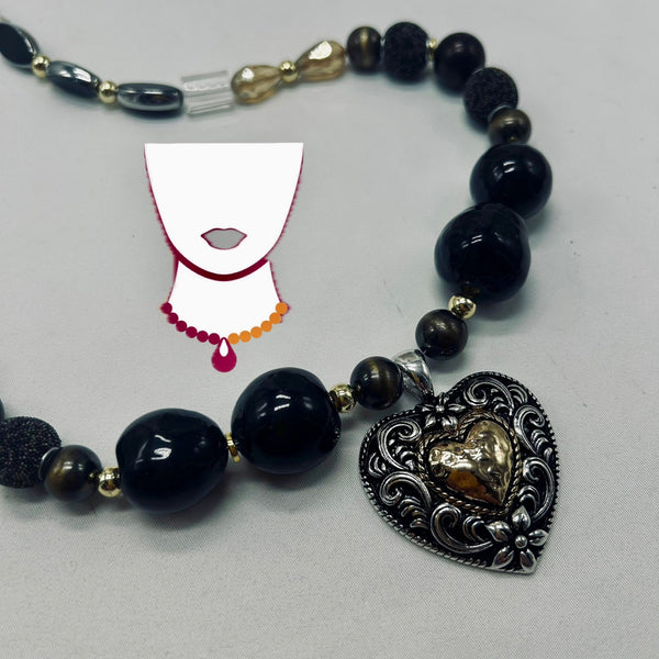 “Inner Self”, Mixed Beads long necklace