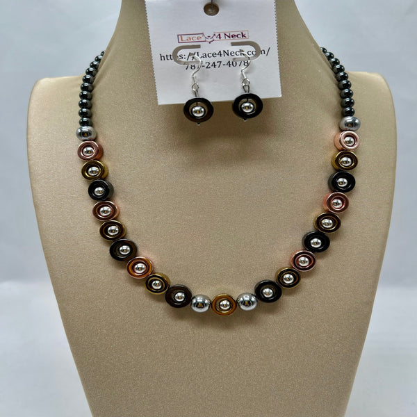 “Iridescence”, Mixed Hematite Series necklace