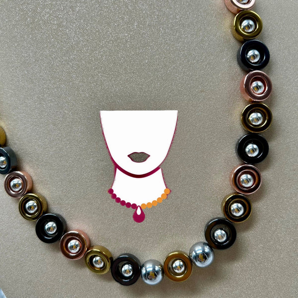 “Iridescence”, Mixed Hematite Series necklace