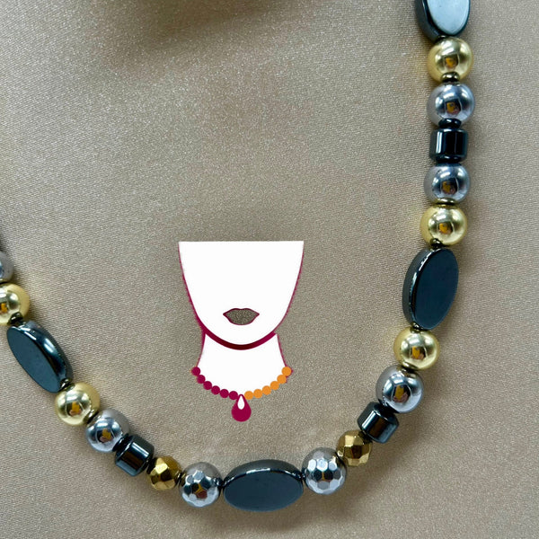 “Iridescence”, Mixed Hematite Series necklace