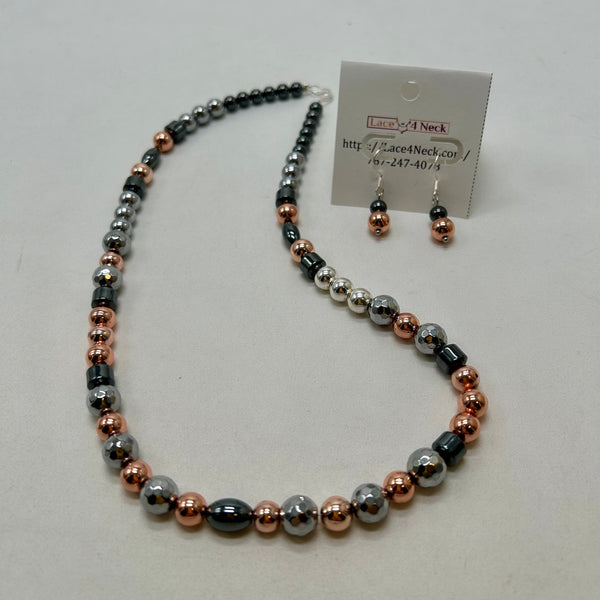 “Iridescence”, Mixed Hematite Series necklace