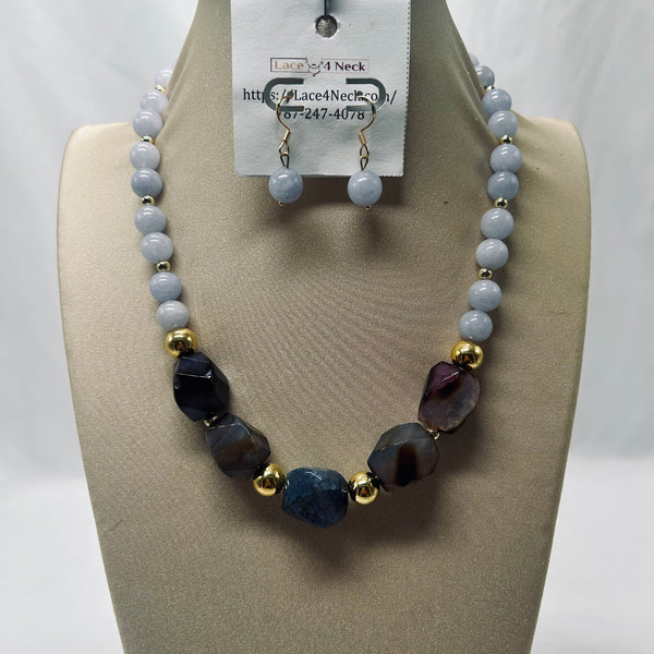“Joventut,” Agate & Aquamarine necklace