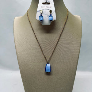 “Kyma”, Blue Cat Eye Chain Set