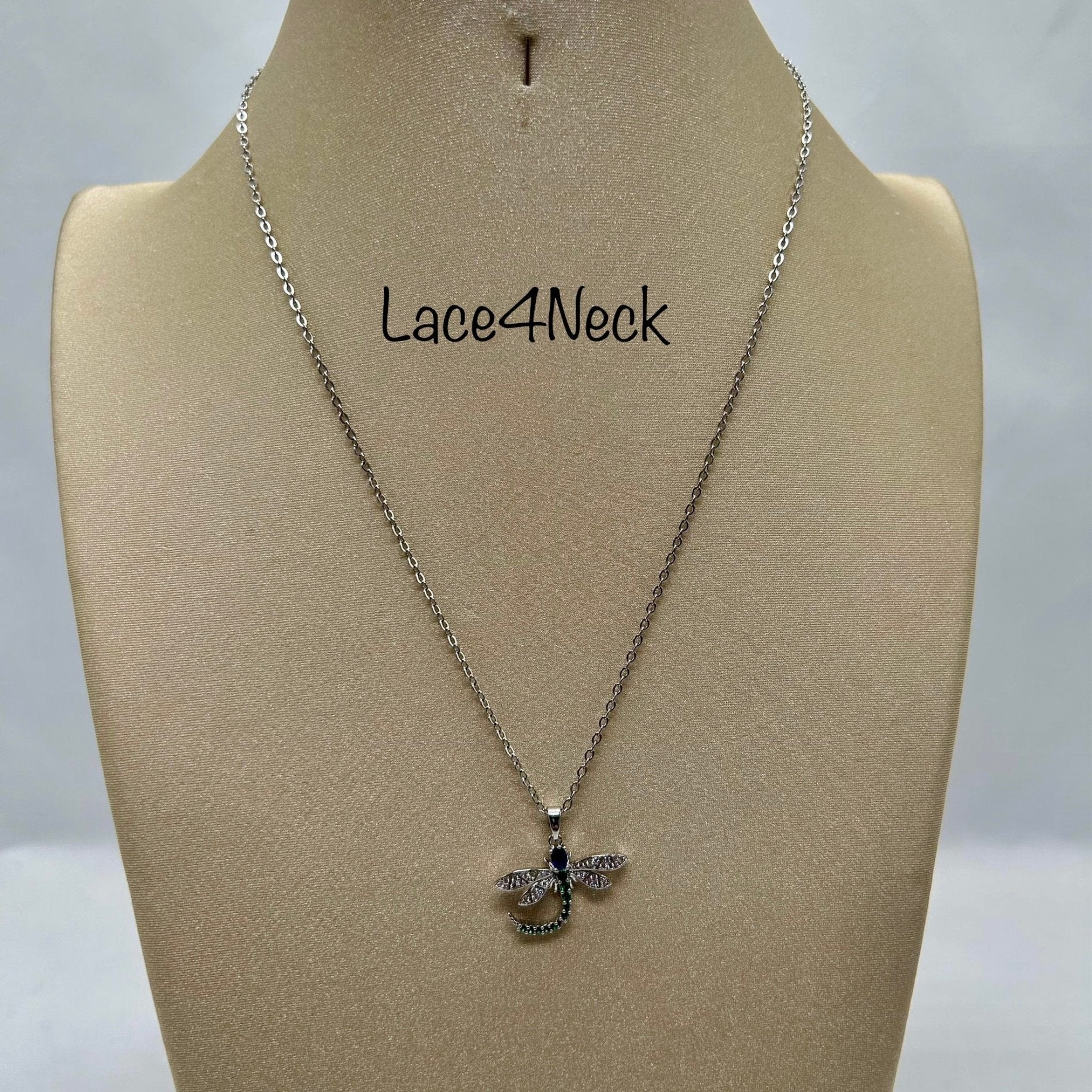 “Luxury Dragonfly”, SS & Crystal chain