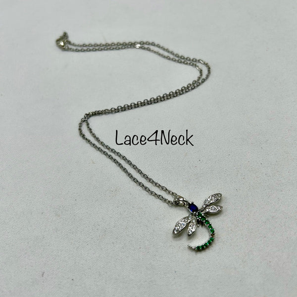 “Luxury Dragonfly”, SS & Crystal chain