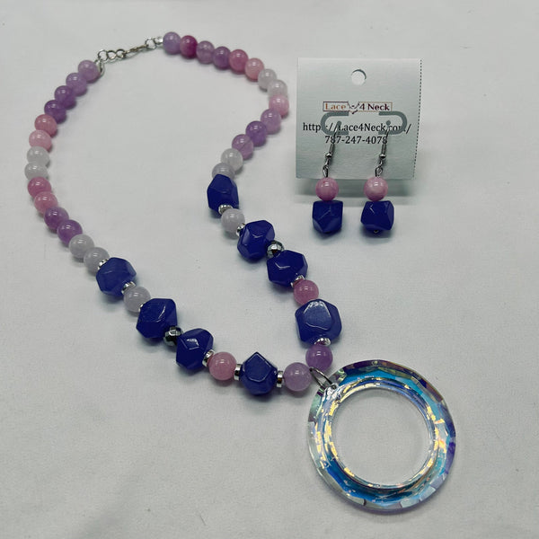 “Luzar”, Jade & Morganite necklace