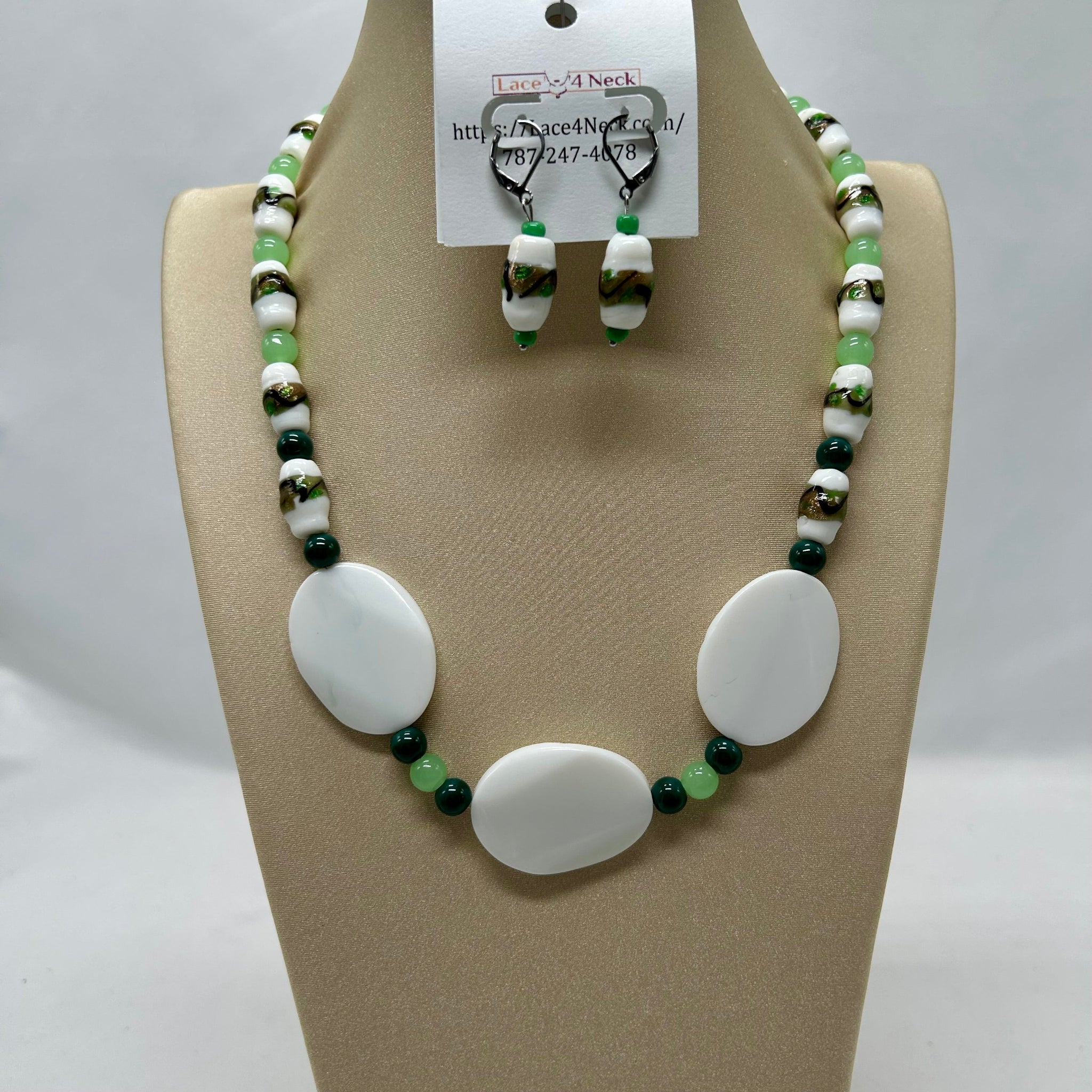“Maia”, Lampwork & Porcelain necklace