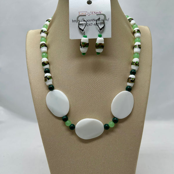 “Maia”, Lampwork & Porcelain necklace