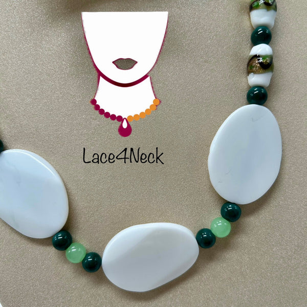 “Maia”, Lampwork & Porcelain necklace