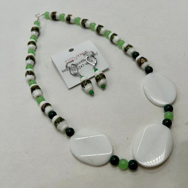 “Maia”, Lampwork & Porcelain necklace