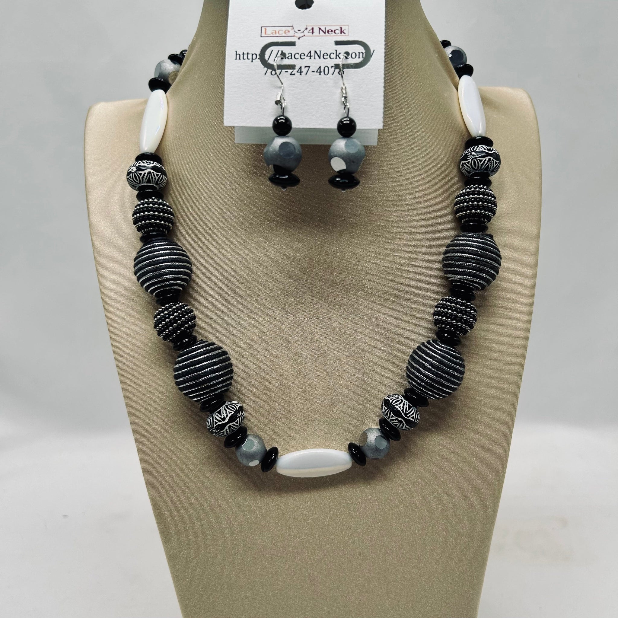 “Majo”, Shungite & Tibetan Style necklace