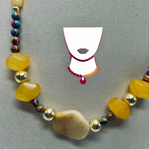 “Martina,” Jade, Malachite & Ocean Jasper necklace