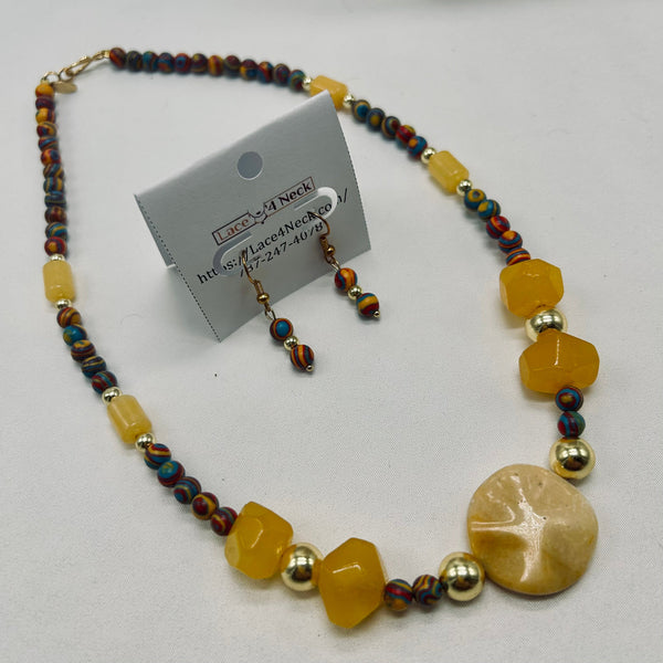 “Martina,” Jade, Malachite & Ocean Jasper necklace