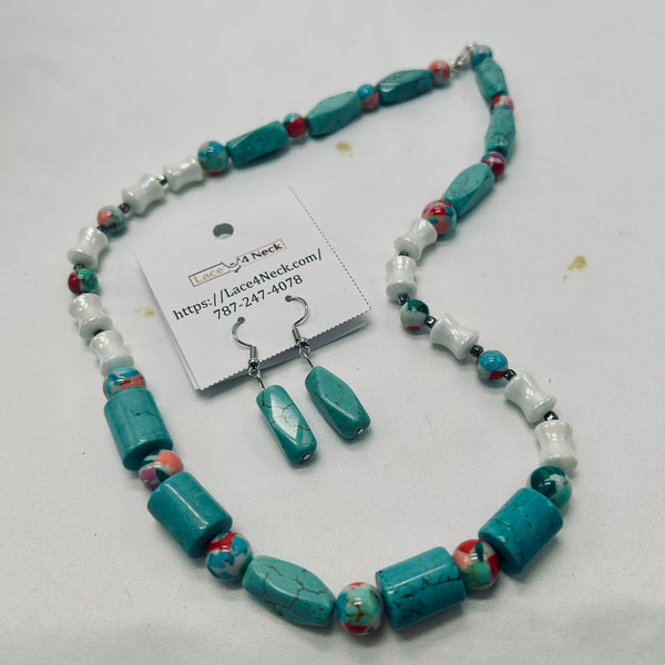"Mar y Cielo Series", Magnesite & Natural Stone necklaces