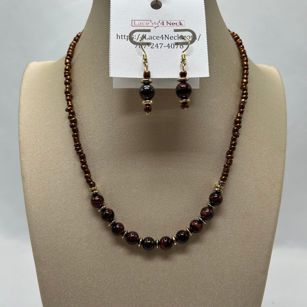 “Morphic”, Tiger Eye & Glass Serie necklaces