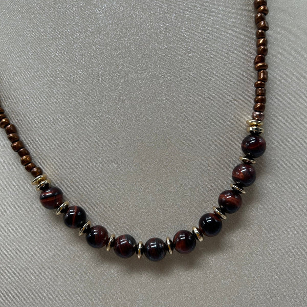 “Morphic”, Tiger Eye & Glass Serie necklaces