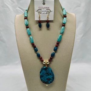 “NOAA,” Ocean Jasper & Pyrite-Turquoise necklace