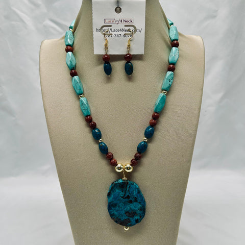 “NOAA,” Ocean Jasper & Pyrite-Turquoise necklace