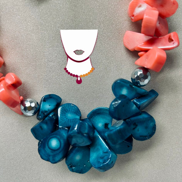 "Oceanic", mixed coral beads