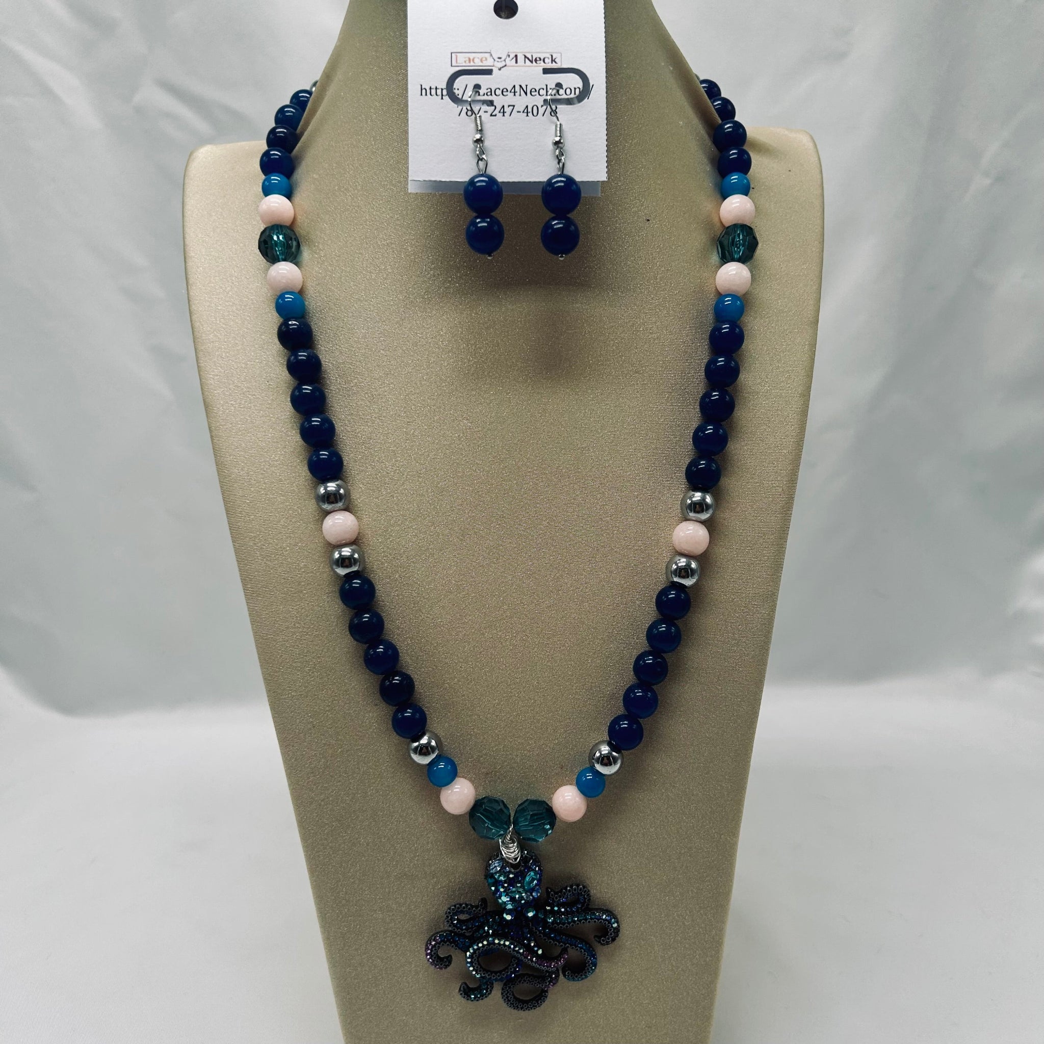 “Octopus,” Mixed Beads Long necklace