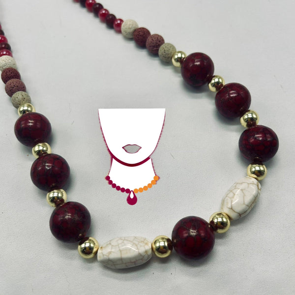 “Pallette,” Cloissone, Glass & Lava long necklace