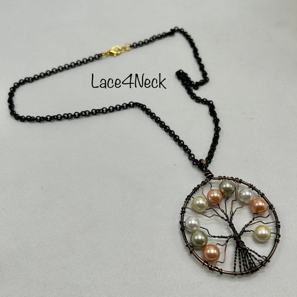 Pearls Tree of Life Chain Set (Lace4Neck)