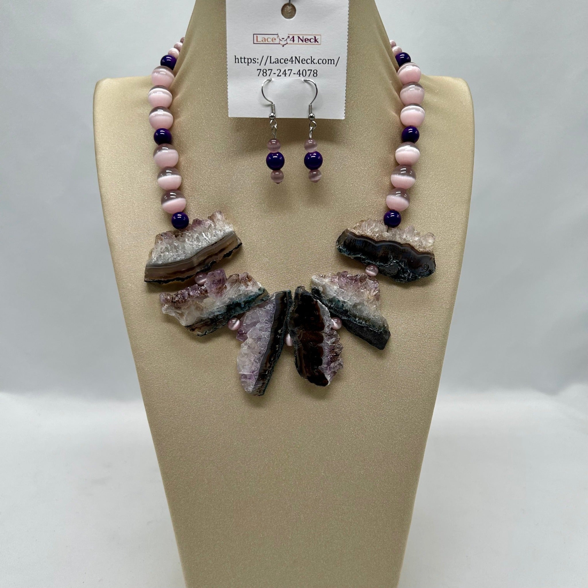 "Plum" Amethyst & Cat Eye beads