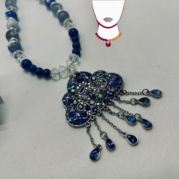 “Rainy,” Mixed Beads Long necklace